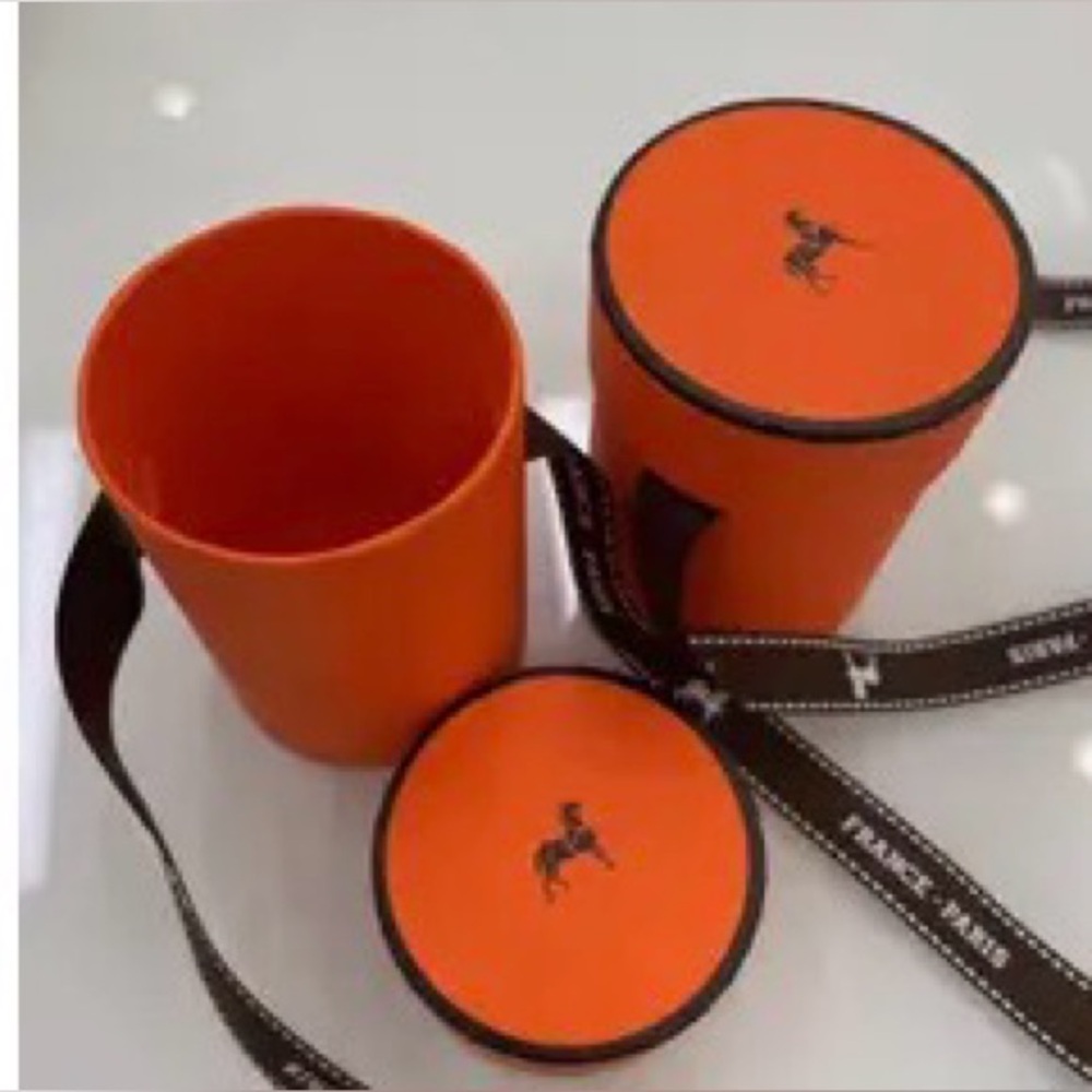Orange Gift Box with Brown Ribbon - Picture 2 of 4